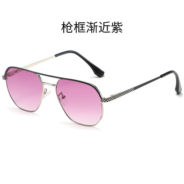 Wholesale New anti blue light sunglasses with high-end feel, multi-color double beam sunglasses, fashionable metal optical frame