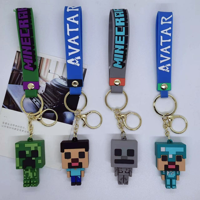 Wholesale Cartoon Doll Cube World Keychain Pendant Bag Car Keychain Accessory Gift