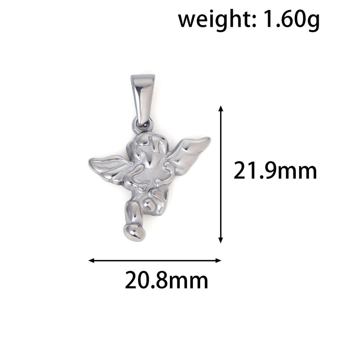 Wholesale 6pcs/set Love Angel Bear Stainless Steel Plated 24K  Pendant Accessories