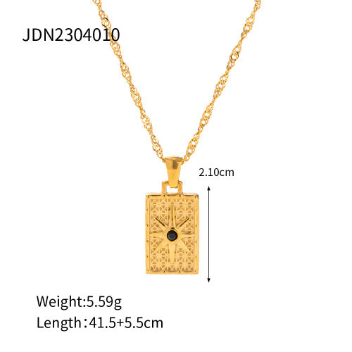 Wholesale Stainless Steel Eight-pointed Star Zircon Necklace JDC-NE-JD412