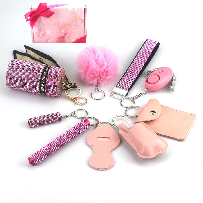 Wholesale 9-piece Keychain with Diamond Inlay JDC-KC-TouMS051