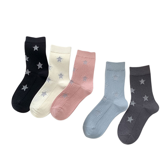 Wholesale Boneless socks, fashionable mid tube socks, trendy street star socks, cotton socks