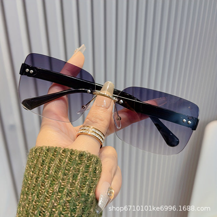 Wholesale New frameless cut edge sunglasses, UV resistant sunshade sunglasses, women's high-end sunglasses