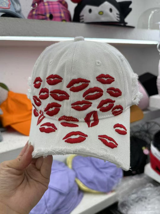 Wholesale Hand drawn horn hole baseball cap, street duck tongue hat