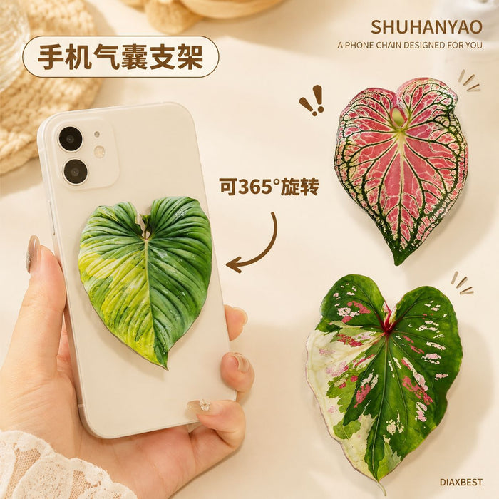 Wholesale Simple Green Leaf Design Phone Grip Stand