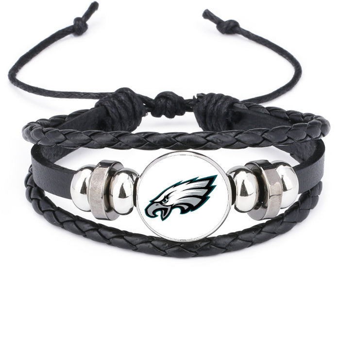 Wholesale Rugby Team Multi-layered Cowhide Bracelet JDC-BT-DM007