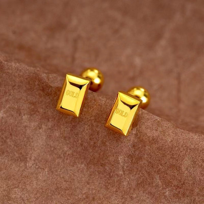 Wholesale Small gold bar necklace pendant, titanium steel square, light luxury