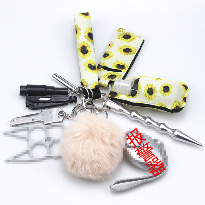 Wholesale Diving Fabric Wrist 11 Pieces Set Aluminum Keychain JDC-KC-TouMS088