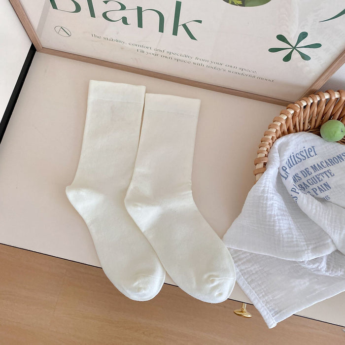 Wholesale White pile socks, mid tube socks, pure cotton, all cotton, elastic mouth socks, boneless long tube socks