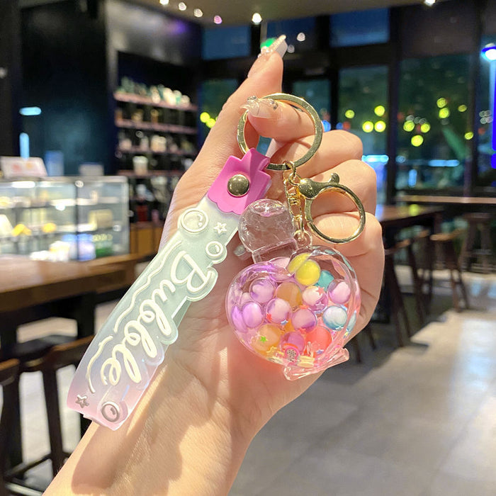 Wholesale Trendy Quicksand Large Shell Keychain Car Key Accessory MOQ≥2