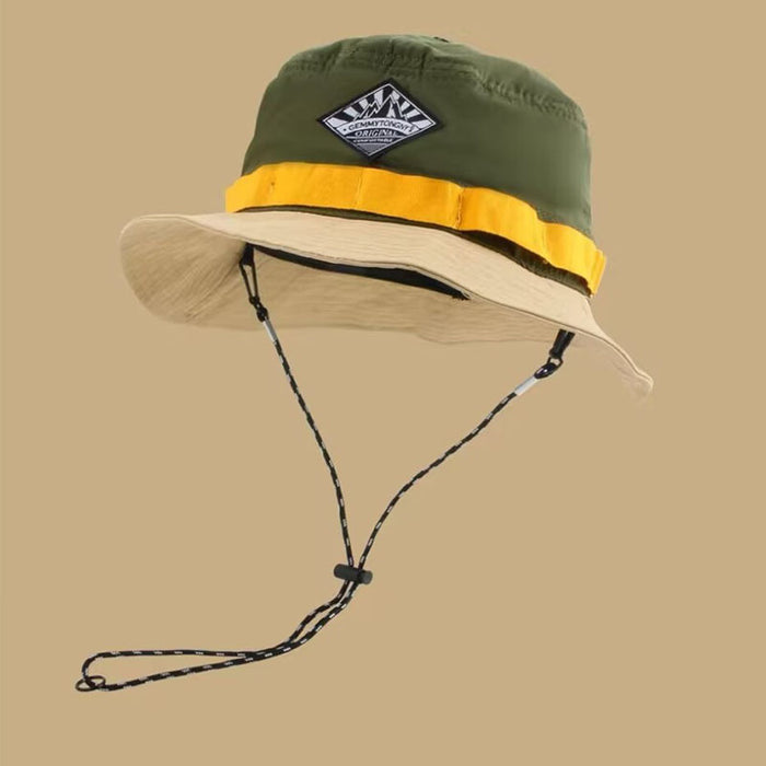 Wholesale New Outdoor Sports Color blocked Bag Fisherman's Hat Foldable Quick drying Sunscreen Mountaineering Basin Hat