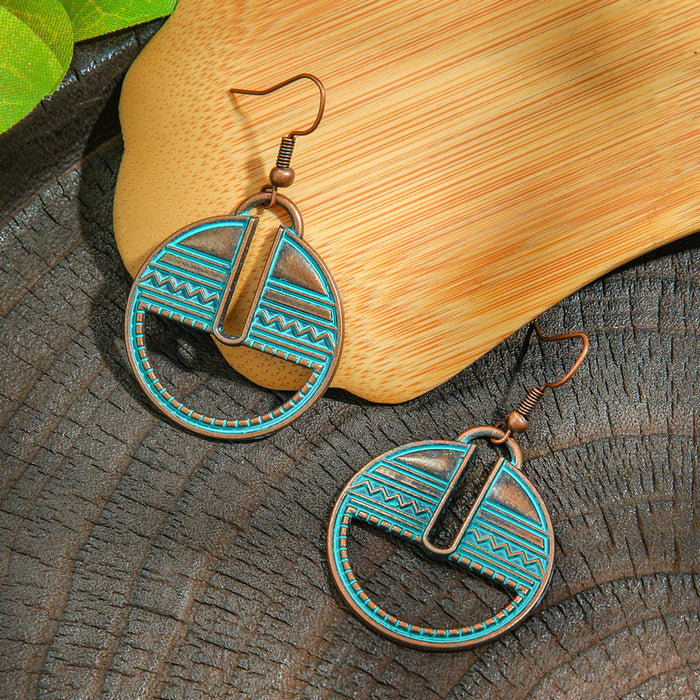 Wholesale Zinc Alloy Bohemian Turquoise Earring Set Fashion Jewelry Accessory MOQ≥2