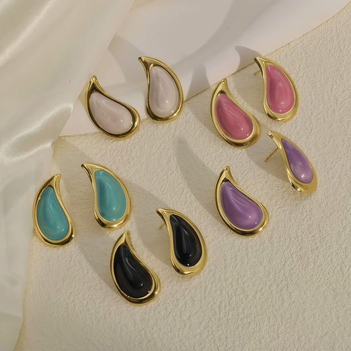 Wholesale colorful Water Drop Enamel Earrings