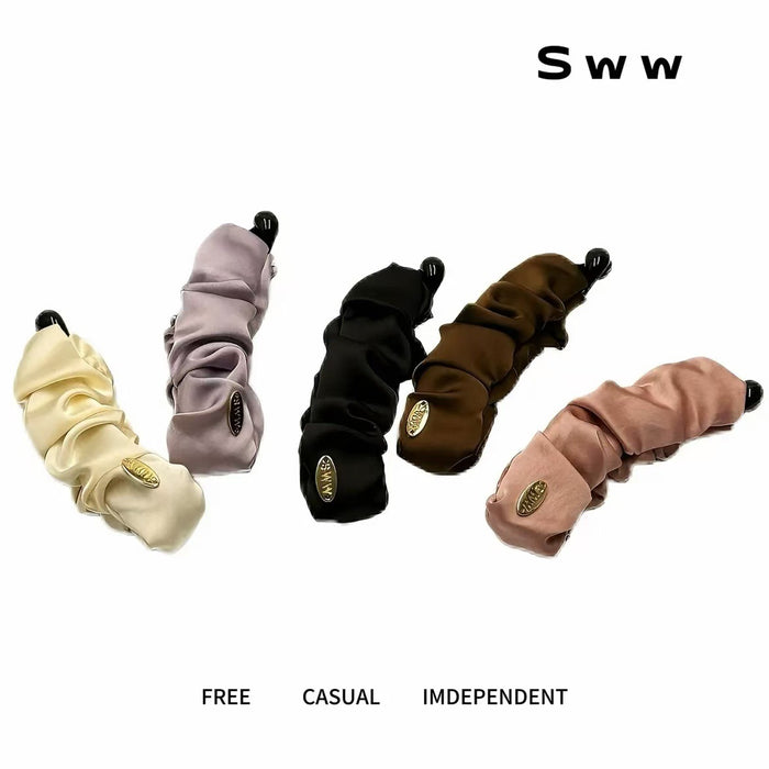 Wholesale Satin Banana Clip Trendy Elegant Vertical Clip Fashion Versatile Hair Accessory