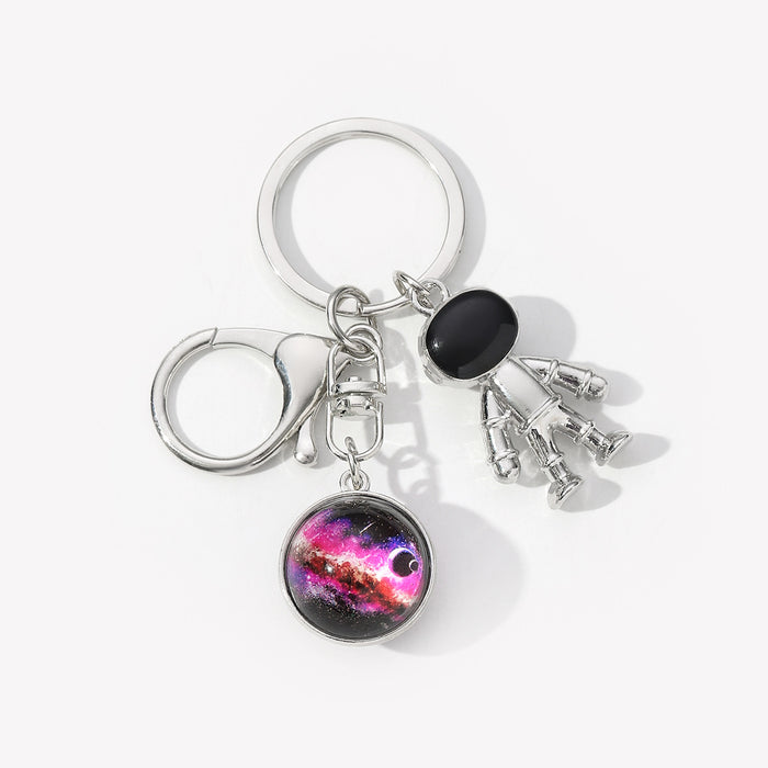 Wholesale Nine Planets Moon Astronaut Alloy Keychain JDC-KC-HuiWen014