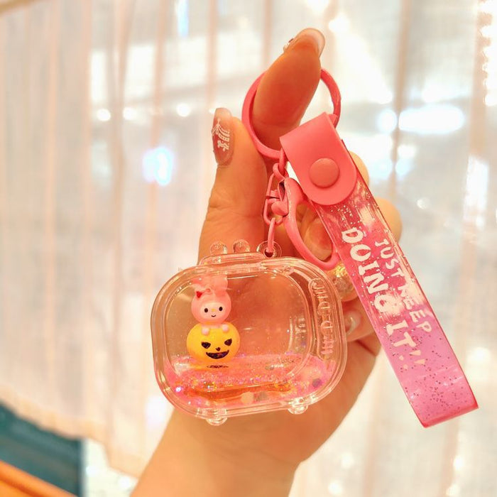 Wholesale Cartoon Acrylic Floating Quicksand Bottle Keychain JDC-KC-ShuoT032