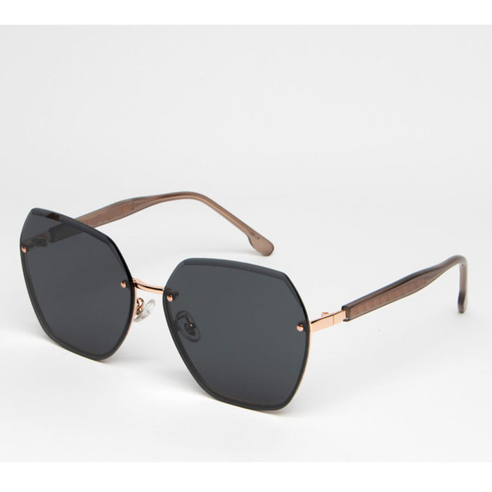 Wholesale Polygonal sunglasses frameless sunglasses, high-end large frame style, slimming effect