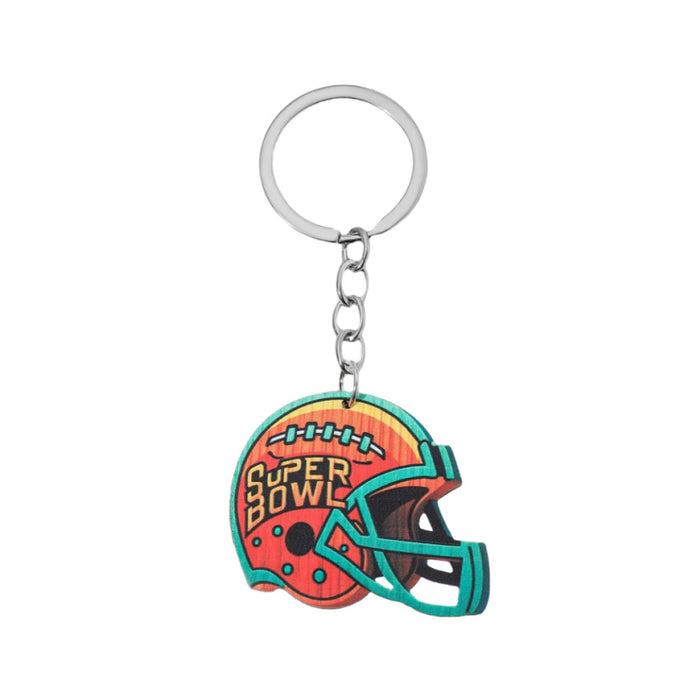 Wholesale Football Hat Wooden Keychain JDC-KC-RongR018