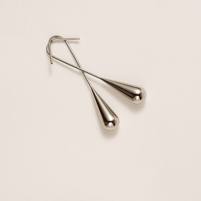 Wholesale Fashionable and minimalist titanium steel earrings, water droplet earrings, tassel long ear hooks wholesale