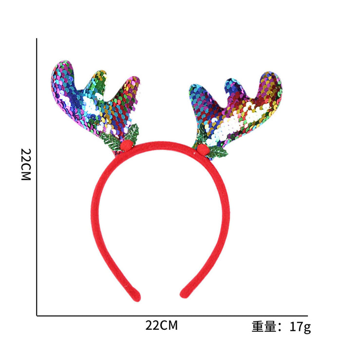 Wholesale Christmas headband elk horn five star headband Christmas decorations children plastic head buckle party decoration supplies