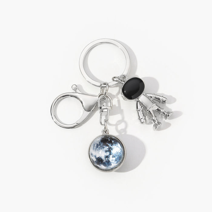 Wholesale Nine Planets Moon Astronaut Alloy Keychain JDC-KC-HuiWen014