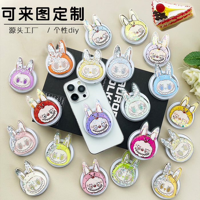 Wholesale Creative Flowing Sand Soft Pack Cartoon Phone Stand
