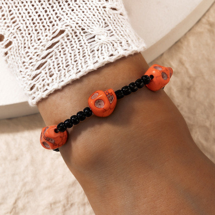 Wholesale Pumpkin Skull Bead Bracelet Set Geometric Handmade Plastic Fashion Accessory MOQ≥2