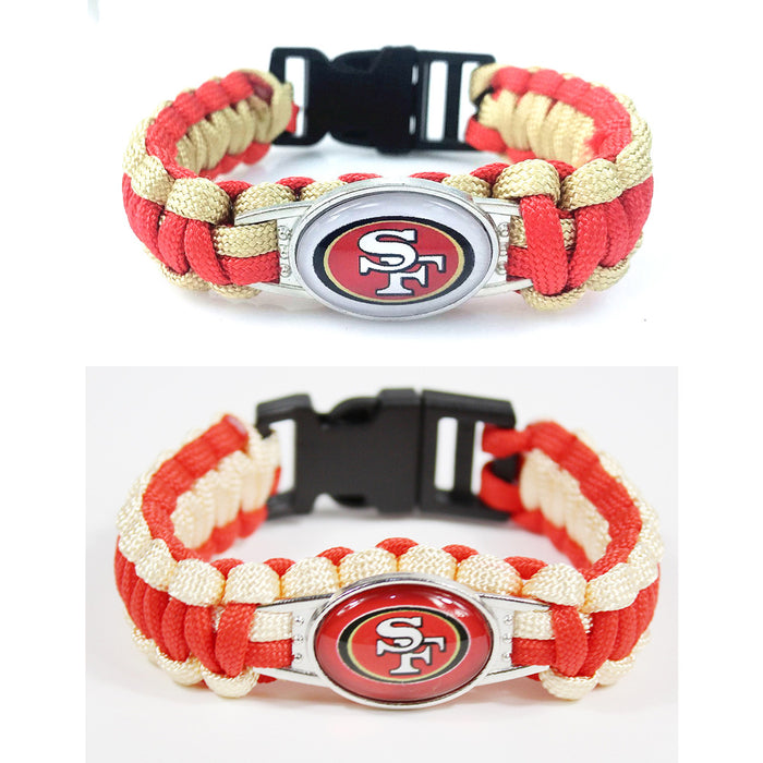 Wholesale rugby team rope woven bracelet