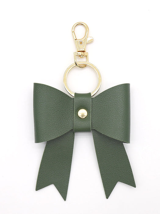Wholesale Simple leather bow shape key chain bag pendant accessories