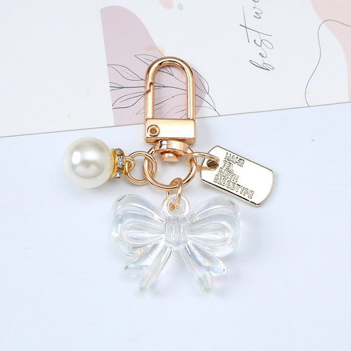 Wholesale   Bow  Keychain Word  Pendant Cute Women's Headphone Cover Bag Pendant