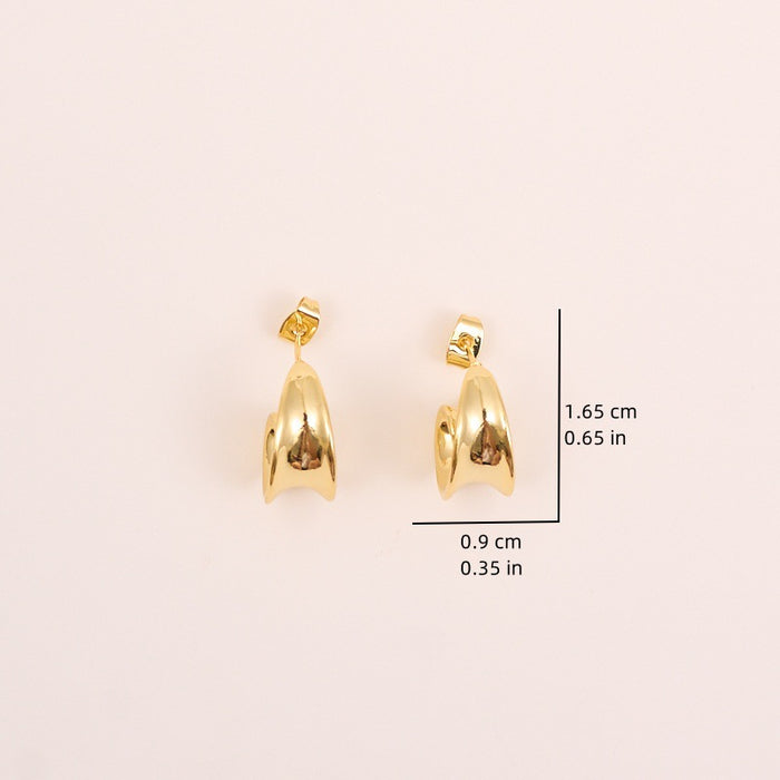 Wholesale Irregular Earrings Wide SurfaCe C-shaped Ear Hoop Glossy High Sense Earrings