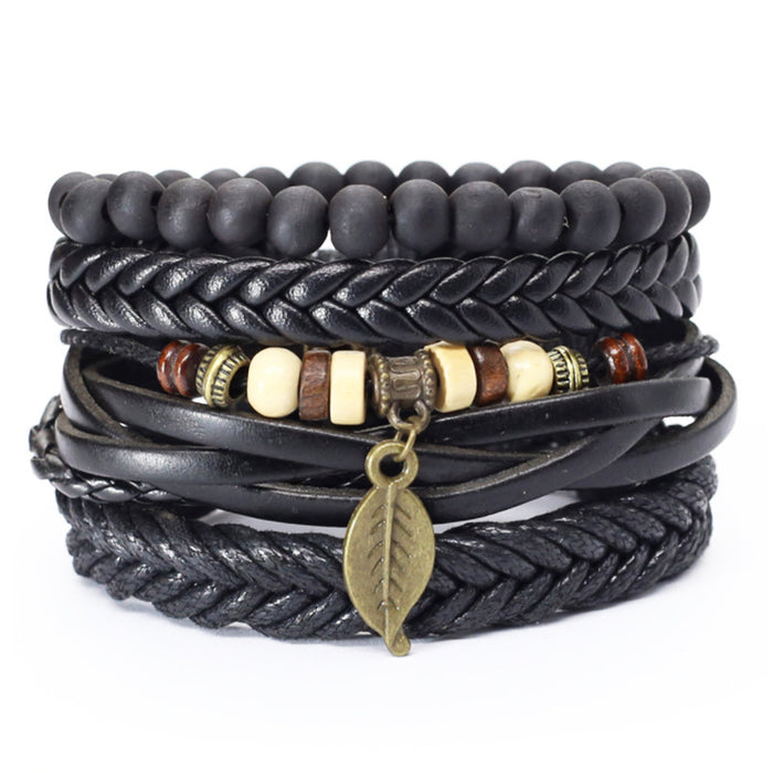 Wholesale Vintage Men's Bracelet Multilayer Alloy Leather Bracelet JDC-BT-XH021