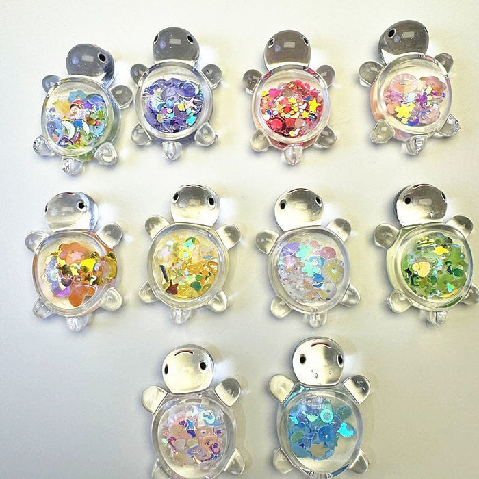 Wholesale Luminous sequins little turtle new desktop ornaments trendy cute accessories transparent jewelry luminous cream glue