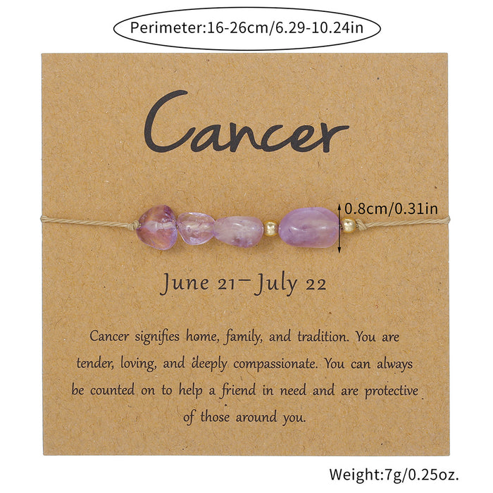 Wholesale Natural Stone 12 Zodiac Handmade Beaded Bracelet Friendship Jewelry Gift For Everyday Wear
