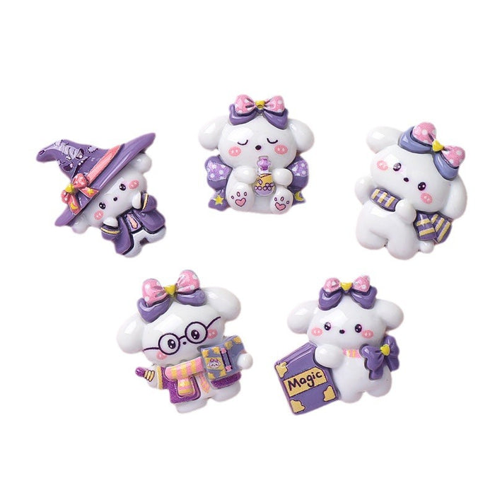 Wholesale Cartoon Glossy Magician Puppy Resin Accessories Jewelry Hairpin Mobile Phone Case Water Cup Head Jewelry