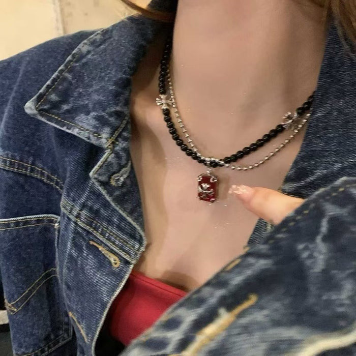 Wholesale Halloween Love Beaded Sweet Cool High Sense Clavicle Chain Necklace