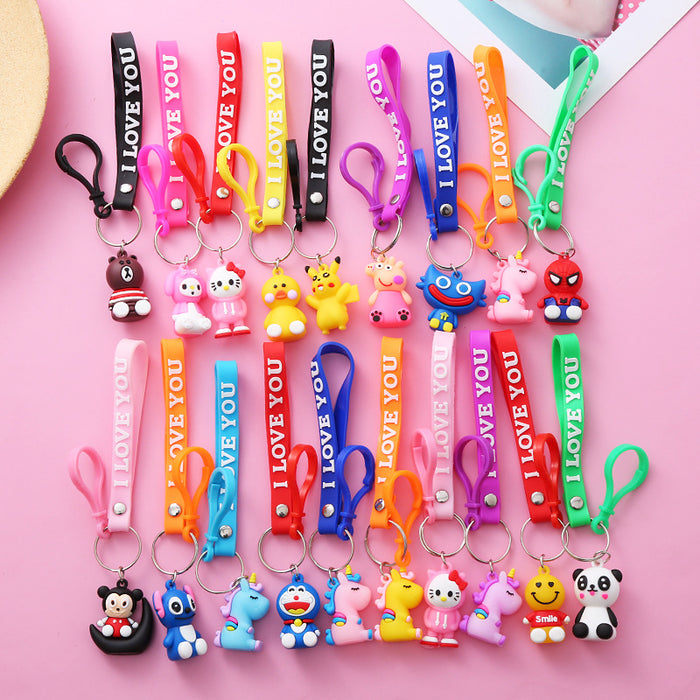 Wholesale Random Cute Cartoon Soft Rubber Toy Keychain JDC-KC-BoYue011