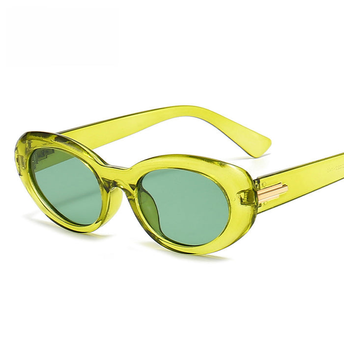 Wholesale Elliptical frame sunglasses for sun shading and UV protection, new minimalist photography sunglasses