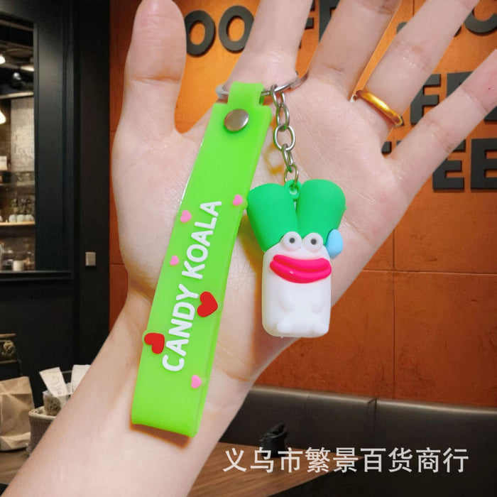 Wholesale Cartoon funny keychain pendant, cute soft rubber backpack hanging accessories wholesale