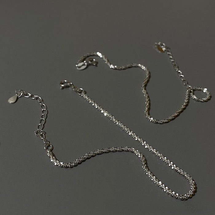 Wholesale Small niche silver collarbone chain, plain chain necklace, bare chain