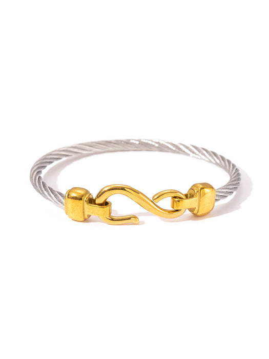 Wholesale steel wire rope gold bracelet