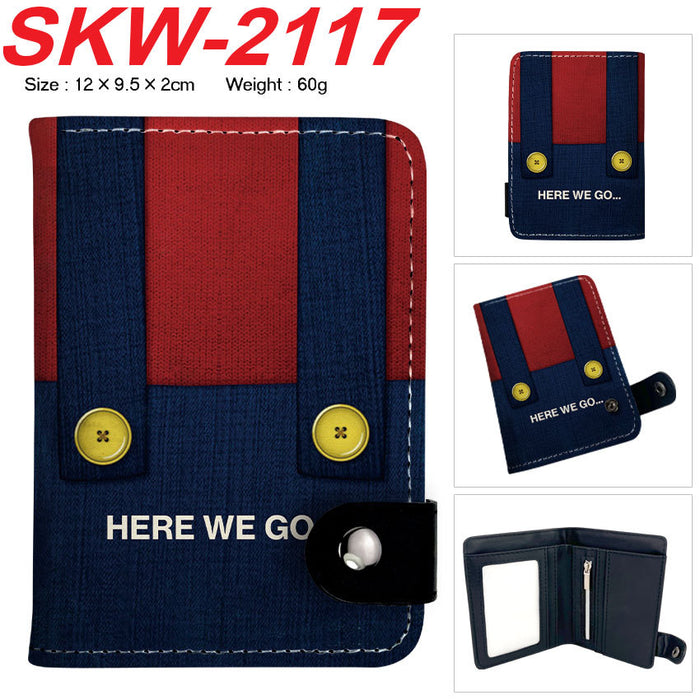 Wholesale Plumber Vertical Snap Wallet Anime Cartoon Two Layer Coin Purse PU Street Trend Accessory Casual Gift For Game Fans
