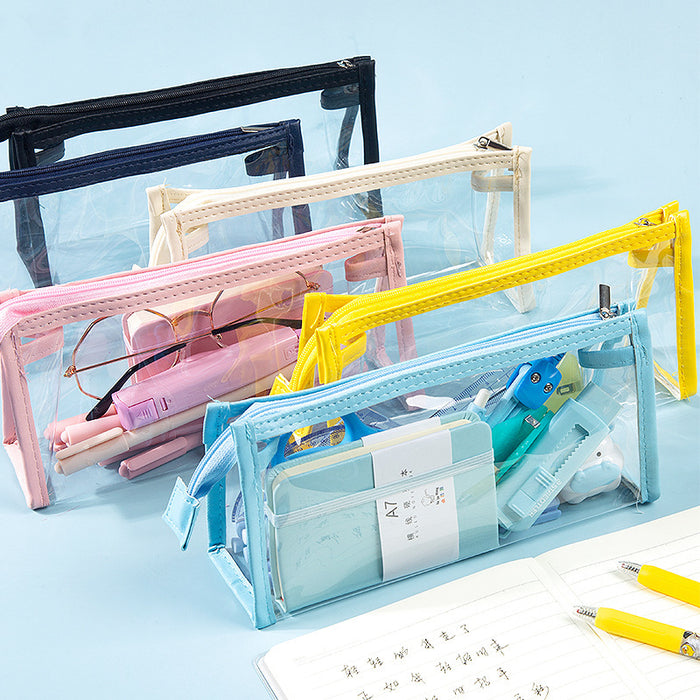Wholesale Transparent PVC Pencil Case Trendy Student Pouch Fashion Accessory For Gift Resale