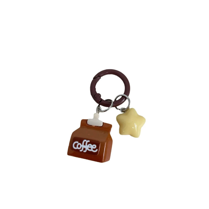Wholesale Cute Coffee Shop Star Keychain Pendant Star Cartoon Bag Pendant Accessories