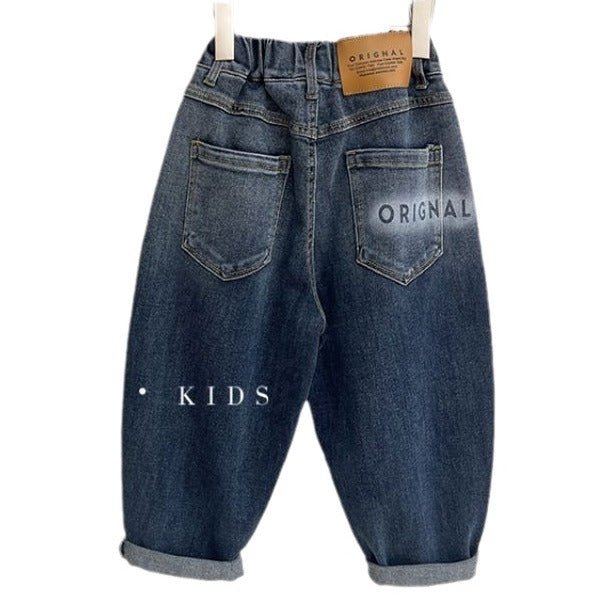 Wholesale Boys' Spring and Autumn All-match Jeans Children's Casual Fashion Gradient Tide Pants