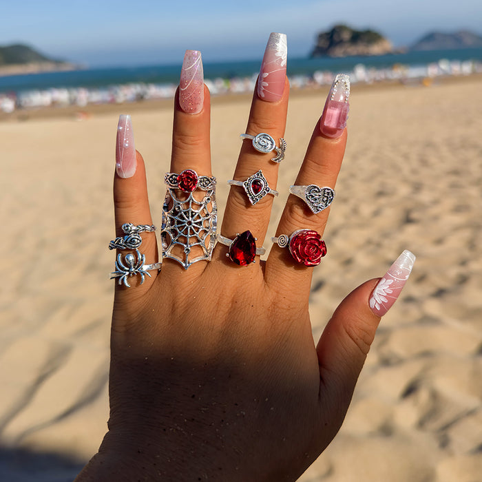 Wholesale Punk Style Skull Snake Ring Set Alloy Fashion Accessory MOQ≥2