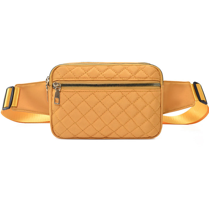 Wholesale Women' s waist bag diamond pattern shoulder crossbody bag casual versatile chest bag