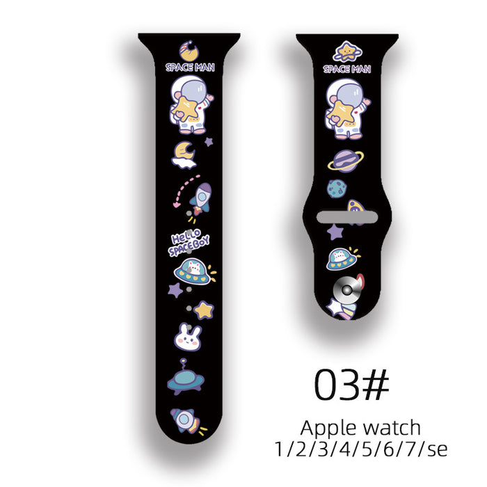 Wholesale Printed Silicone Watch Strap JDC-WD-NuoQi028