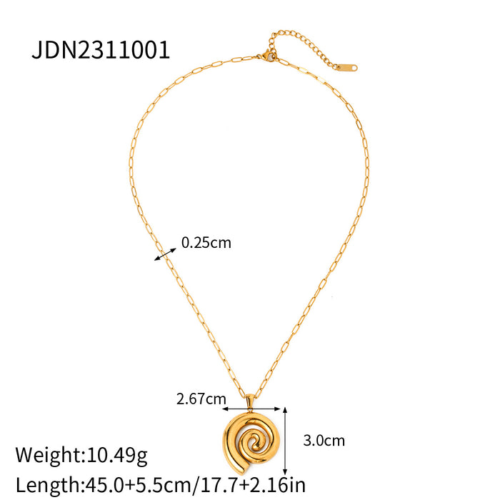 Wholesale 18k Gold Stainless Steel Thread Circle Pendant Necklace JDC-NE-JD413