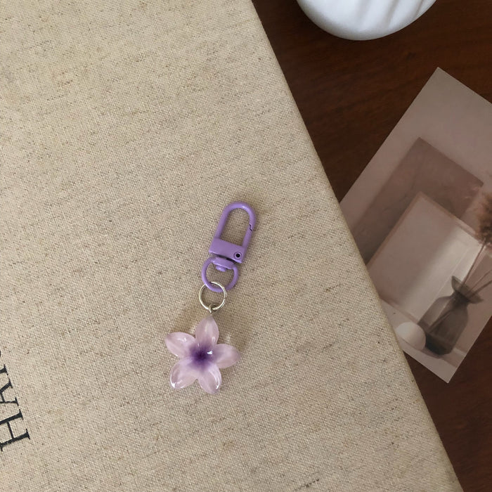 Wholesale Colorful transparent flower keychains
